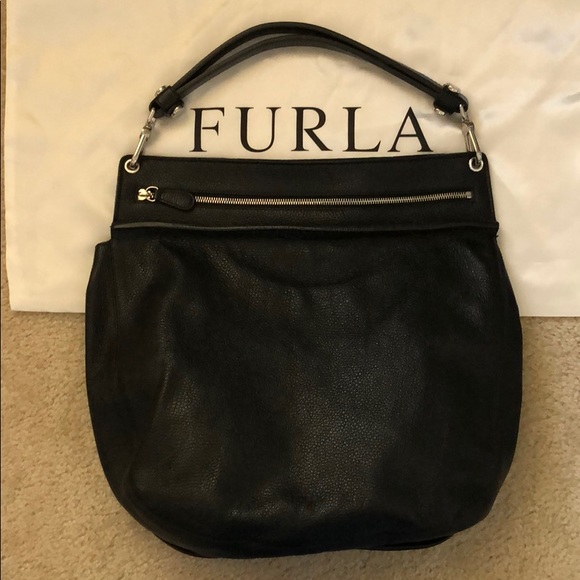 Furla black leather Onyx hobo bag - Picture 1 of 8